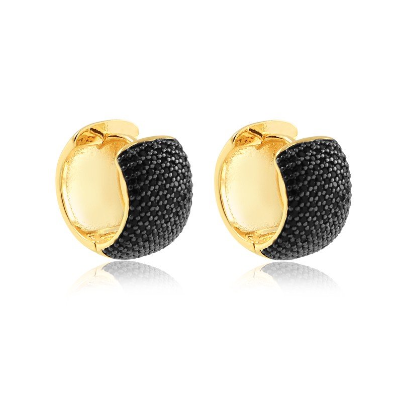 Brinco de Argola cravejada banhado a ouro18k