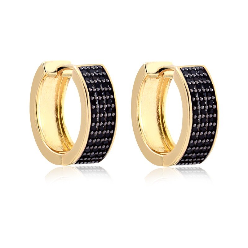 Brinco de Argola de Zircônia Folheado a ouro 18K