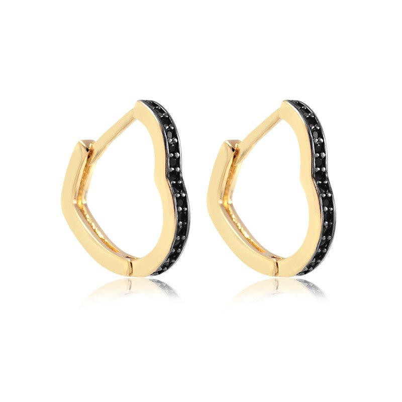 Kit de Brincos Argolas Coração Folheado a Ouro 18K