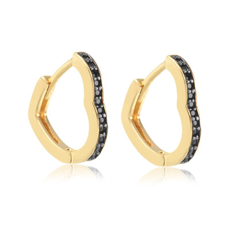 Kit de Brincos Argolas Coração Folheado a Ouro 18K