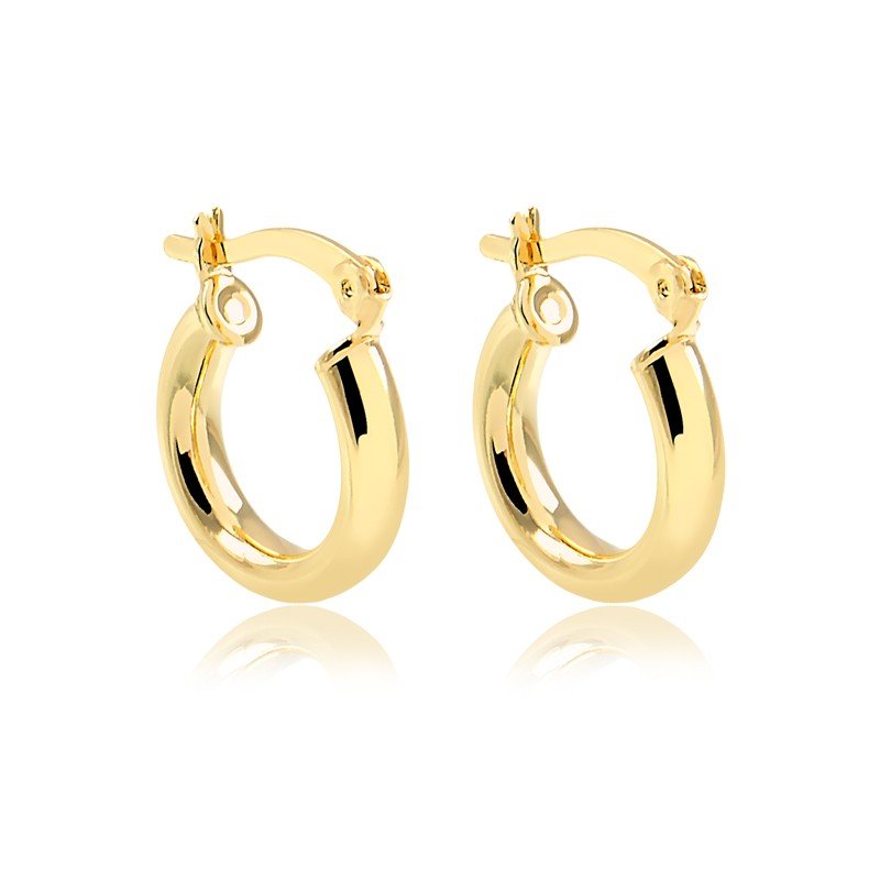 Argola Redonda com Click de 1,5cm banhado a ouro18k