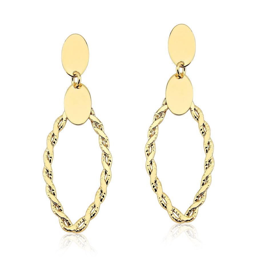 Brinco Trançado Folheado a Ouro 18K