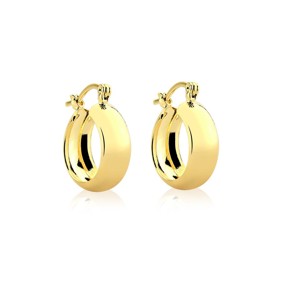 Brinco argola fecho italiano 1,5cm banhado ouro18k