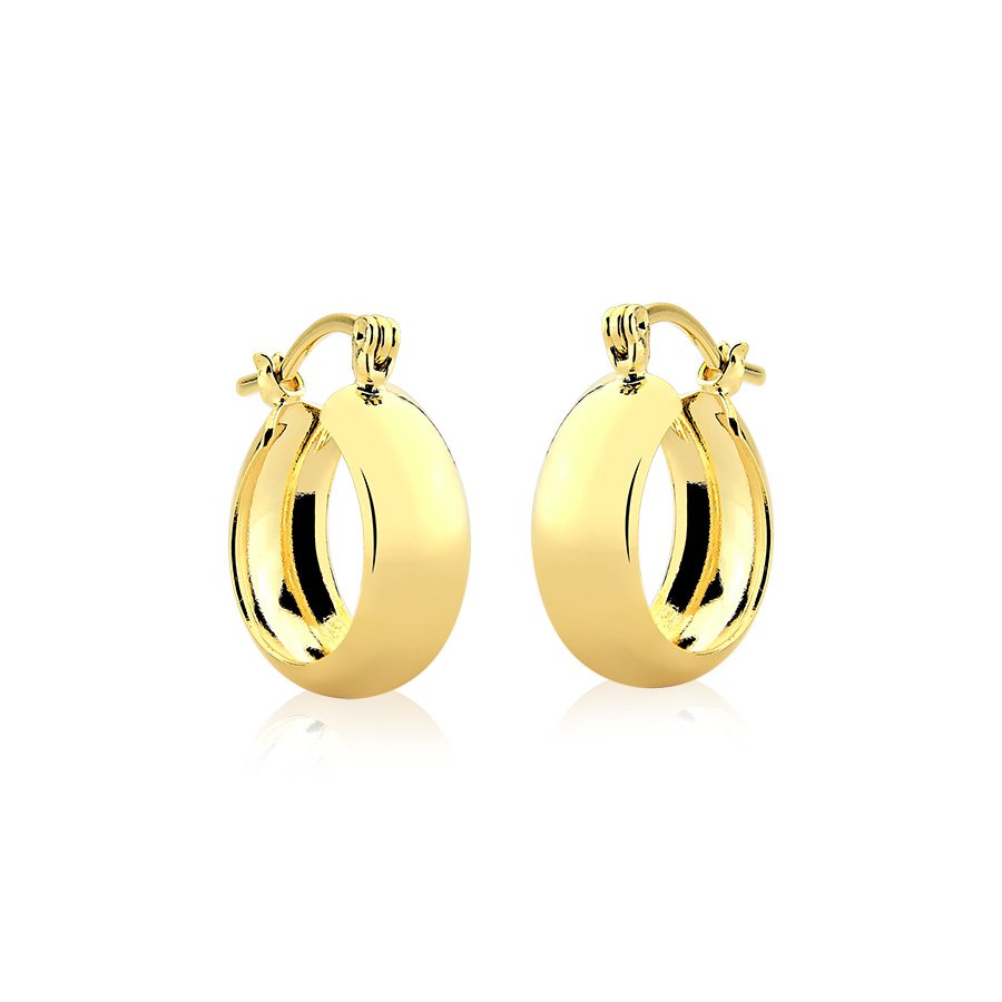 Brinco argola fecho italiano 1,5cm banhado ouro18k
