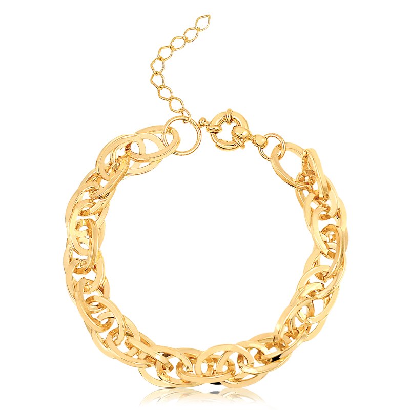 Pulseira de Elos Banhada a Ouro 18K