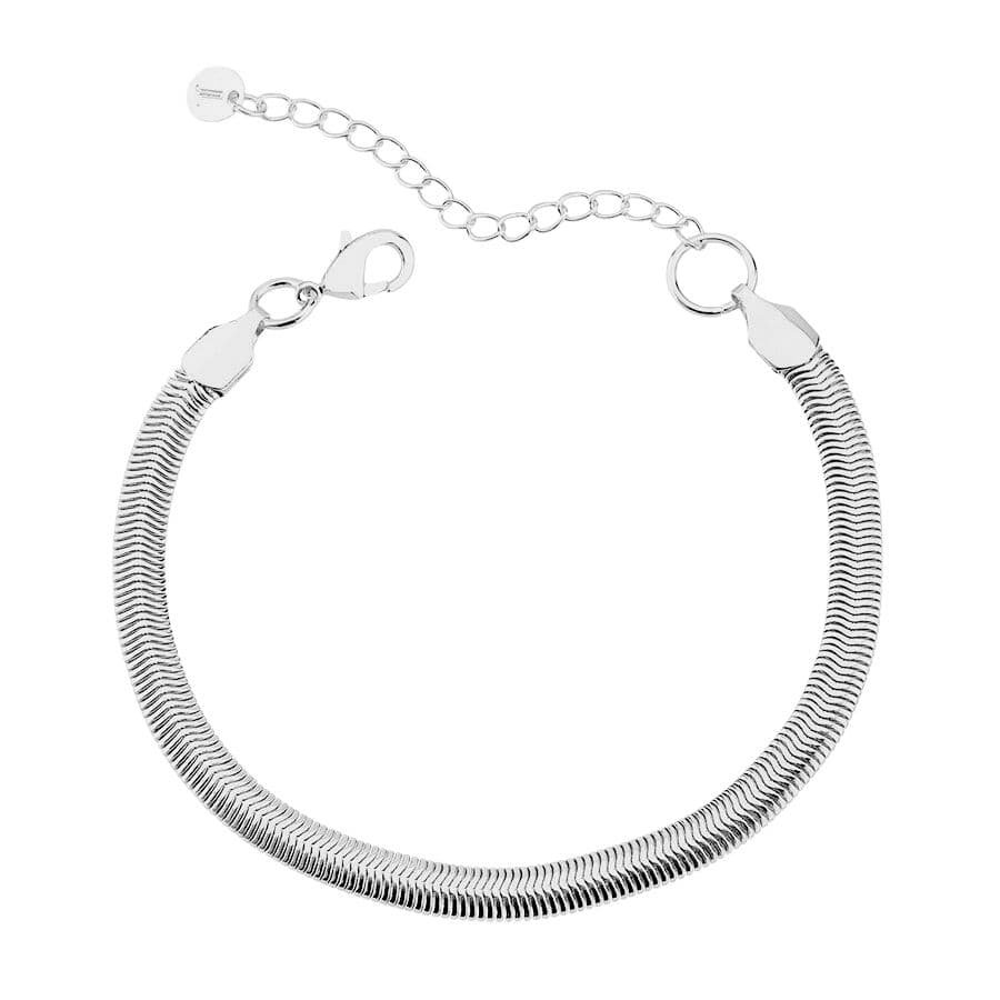 Pulseira lacraia fita grossa ouro branco