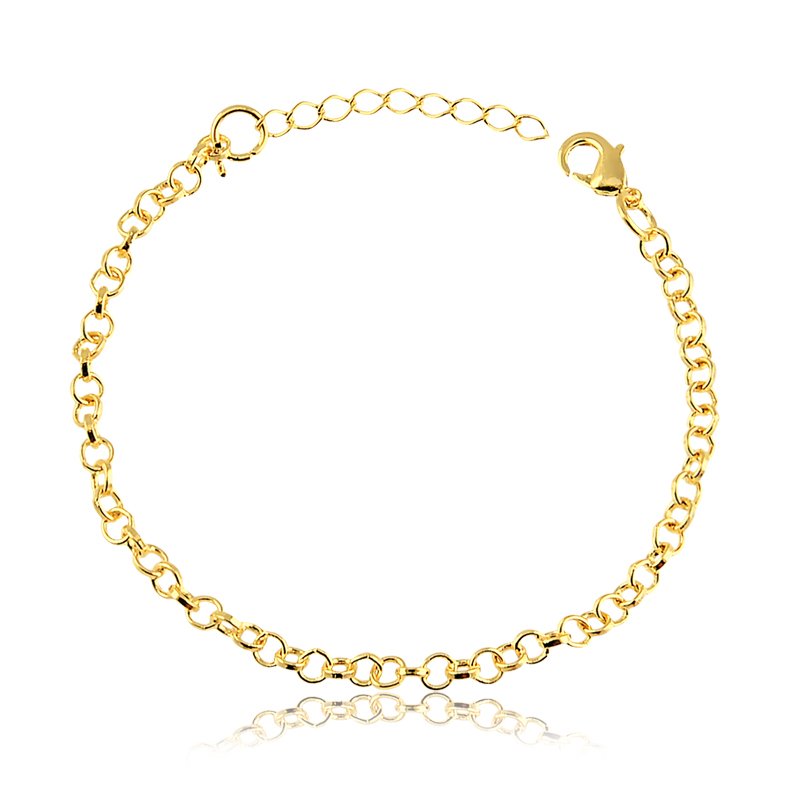 Pulseira Elo Portuguesa Folheada Ouro 18K 
