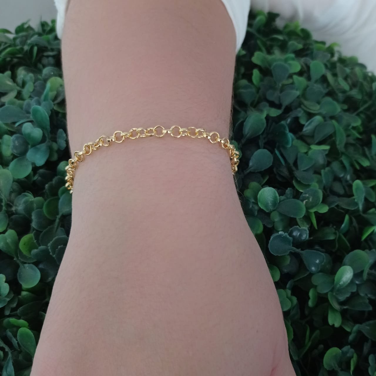 Pulseira Elo Portuguesa Folheada Ouro 18K 