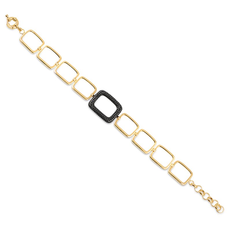 Pulseira de zircônia banhado a ouro18k