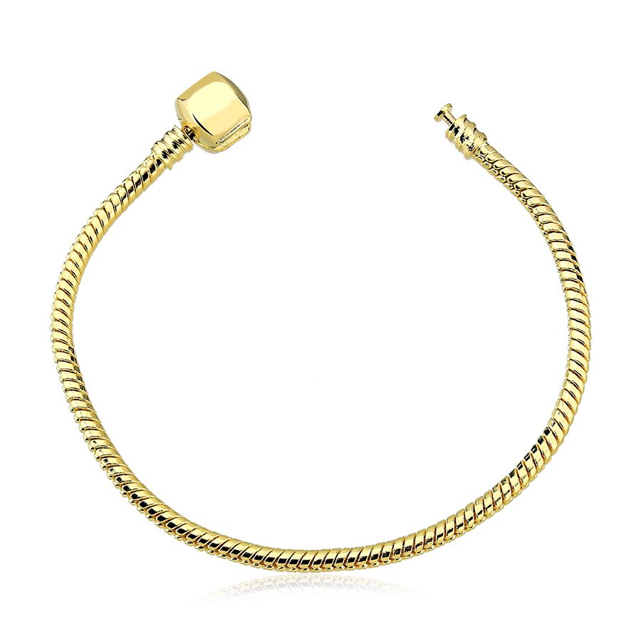 Pulseira berloque lisa banhada ouro18k