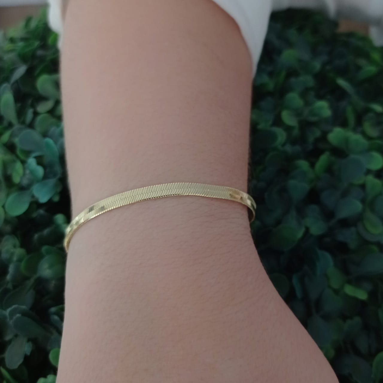 Pulseira Corrente Fita Folheada a Ouro 18K