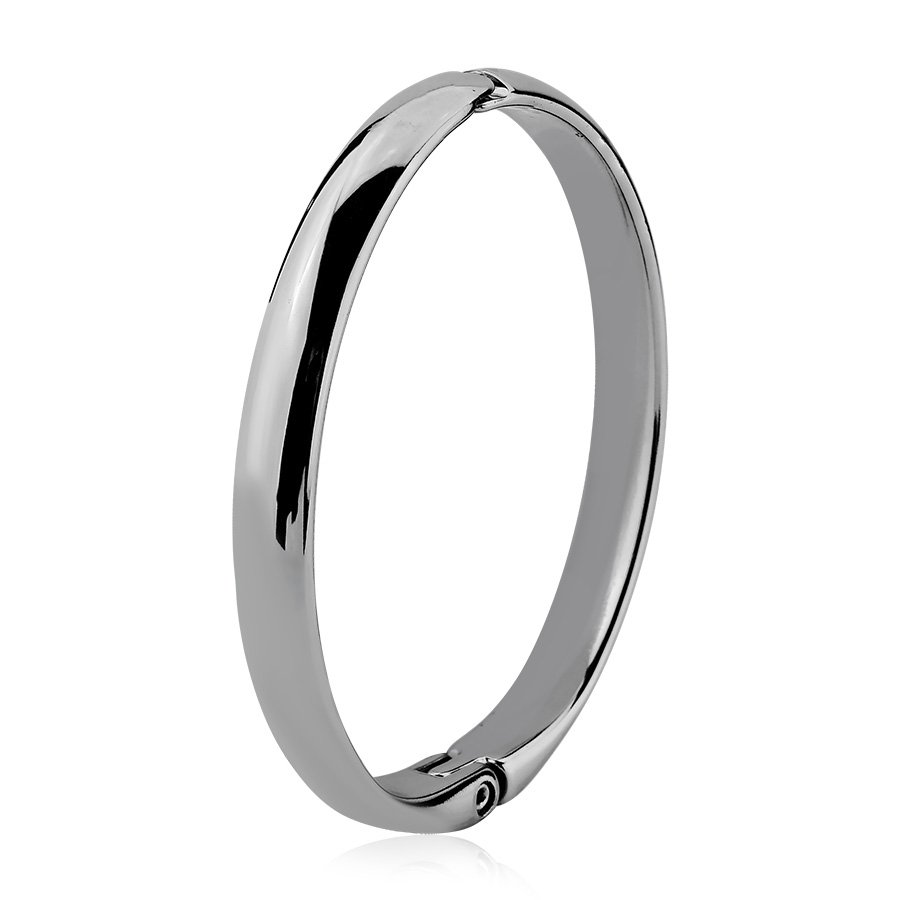 Bracelete liso banhado a ouro branco