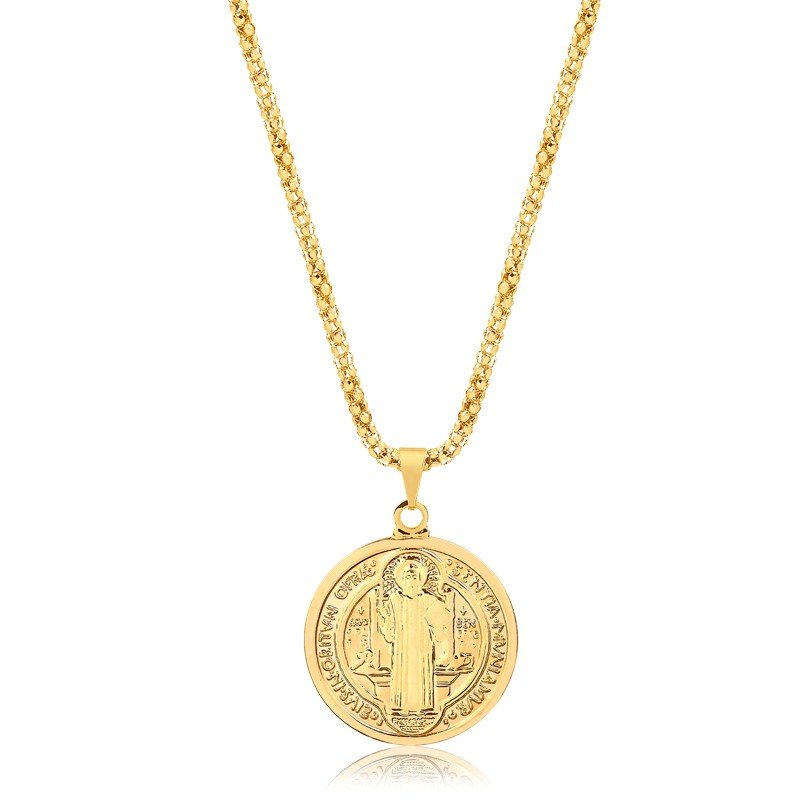 Gargantilha são bento banhado a ouro18k