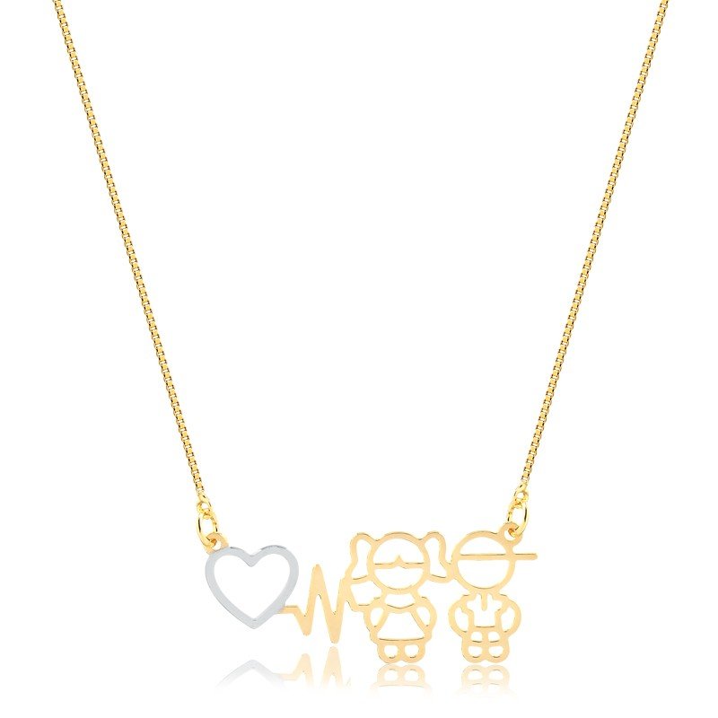 Gargantilha Folheada a Ouro 18K - Casal de Filhos