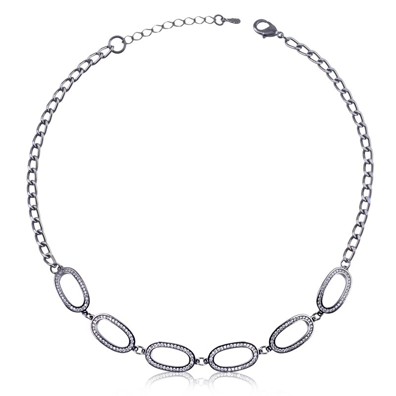 Choker com Elos de Zircônia Grafite