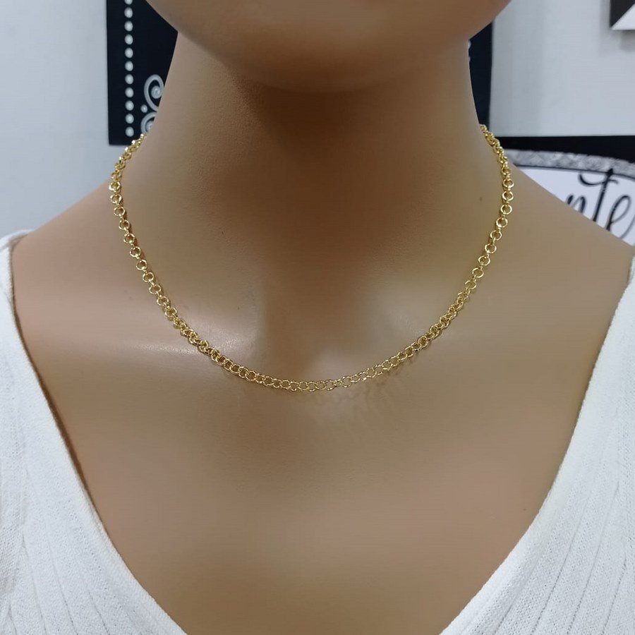 Corrente Portuguesa Folheada a Ouro 18K - 42cm