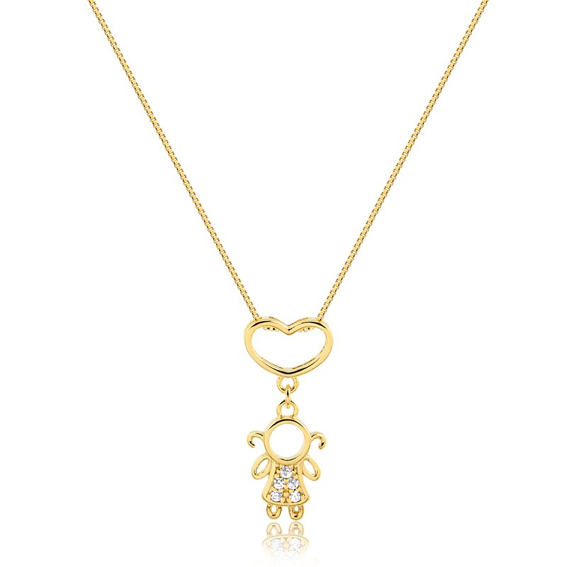Gargantilha Menina banhada a Ouro 18K