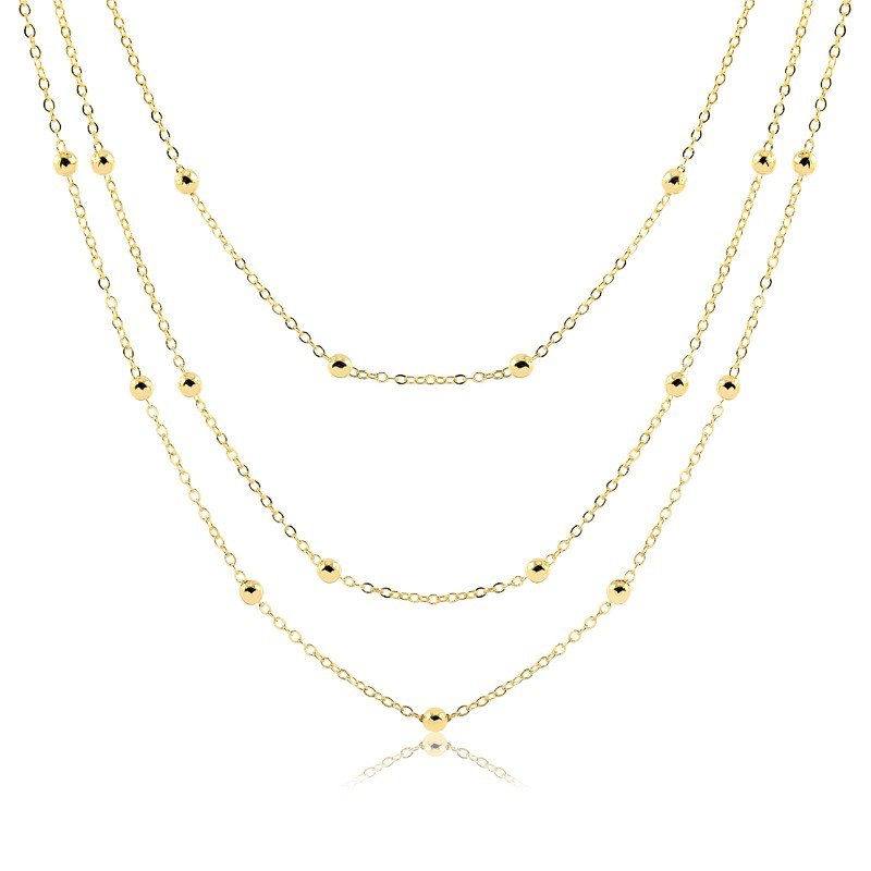 Gargantilha tripla banhada a ouro18k