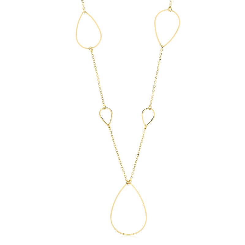 Gargantilha Longa Folheada a Ouro 18K