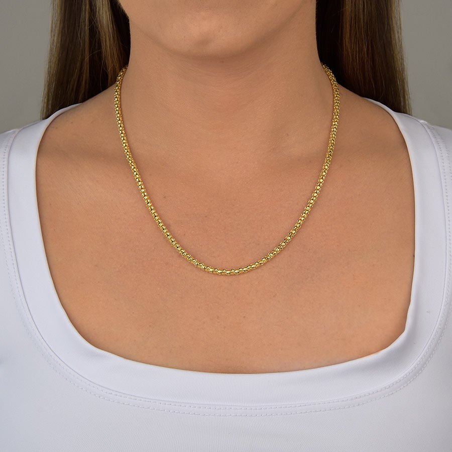 Corrente Rolô Lisa Folheada a Ouro 18K