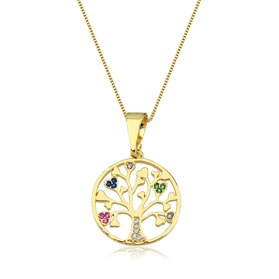 Gargantilha Árvore da Vida banhada a Ouro 18K