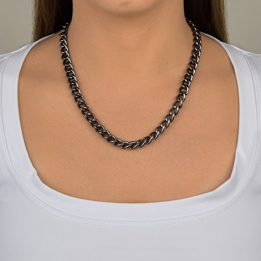 Colar de elos grumet grafite