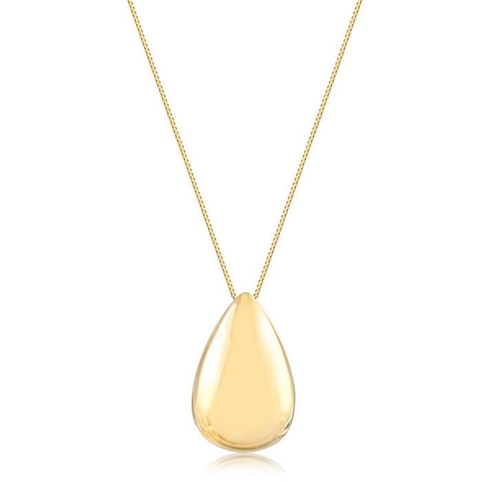 Gargantilha veneziana gota lisa banhada ouro18k