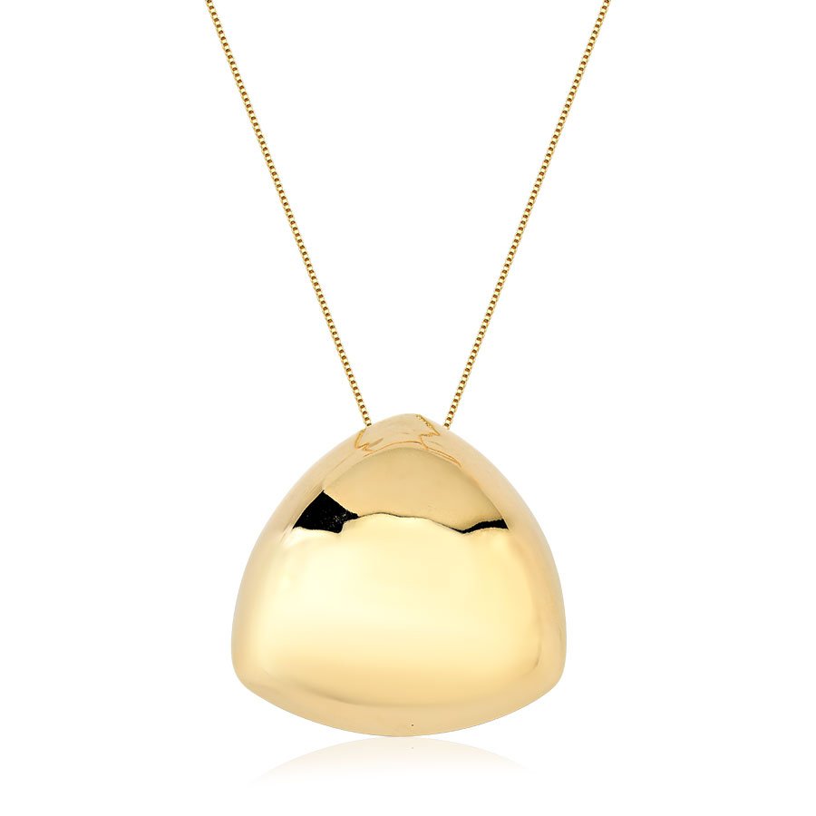 Gargantilha veneziana com elemento liso banhado a ouro18k