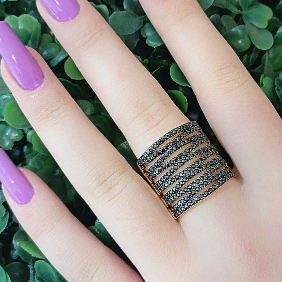 Anel cravejado banhado a ouro18k