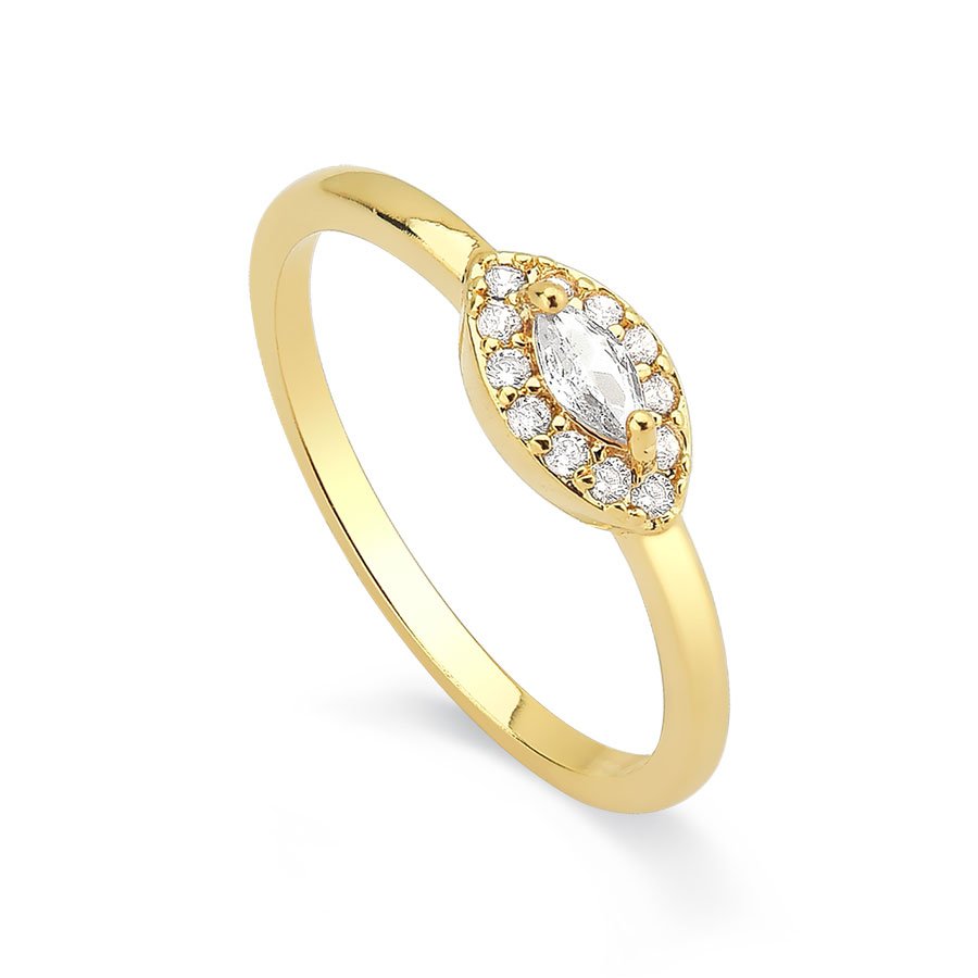 Kit 3 anéis cristal banhado a ouro18k