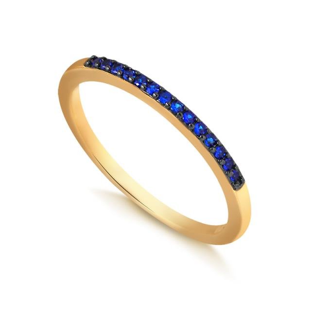 Anel Folheado Ouro 18K - Zircônia Blue