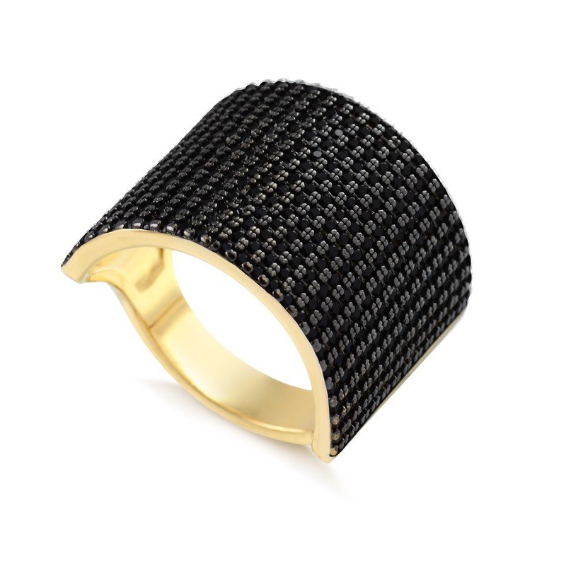 Anel de Zircônia Folheado a Ouro 18K