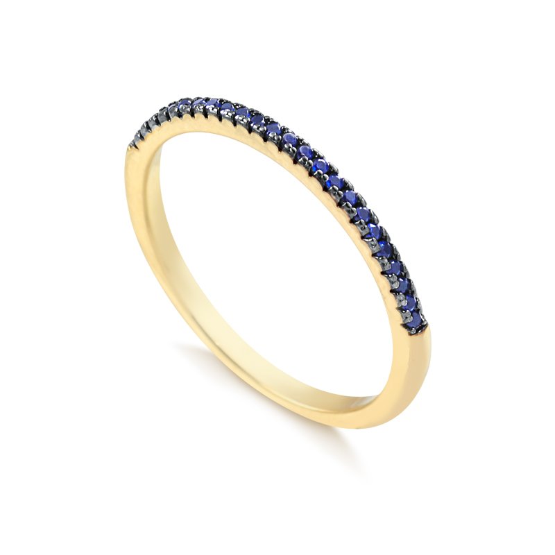 Meia Aliança Fina Blue folheada a ouro 18K