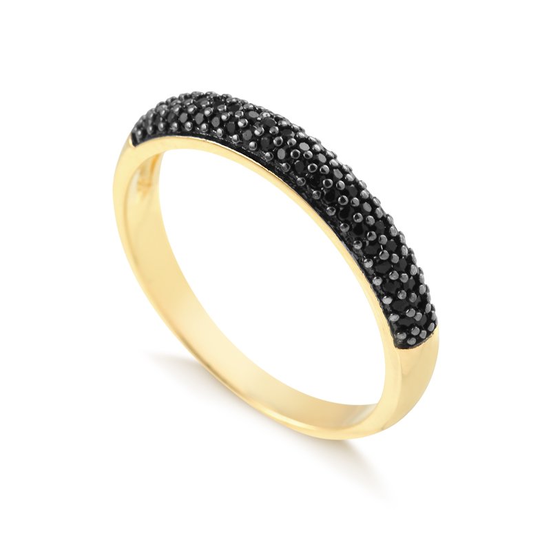 Anel Aparador Black folheado a ouro 18K