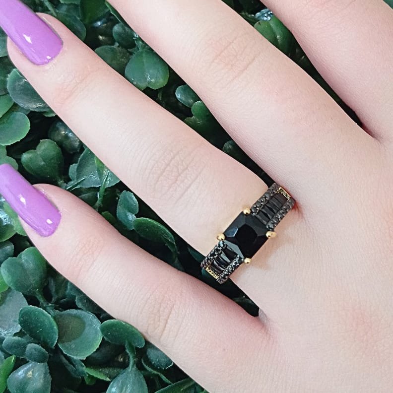 Anel de Zircônia Preto