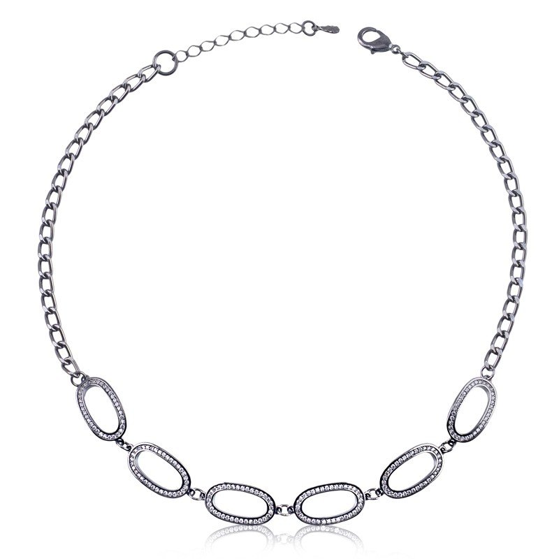 Choker com Elos de Zircônia Grafite