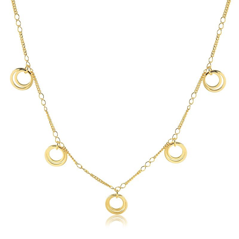 Choker com Pingente de Elos Banhada a Ouro 18K