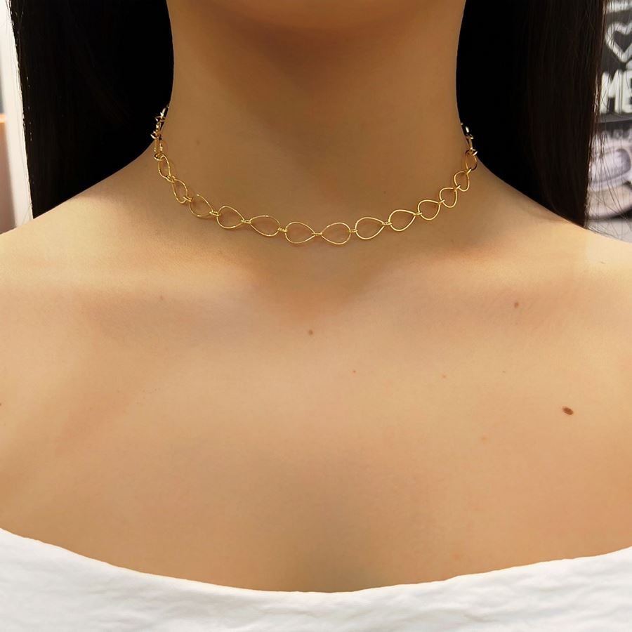 Choker de gota banhada ouro18k