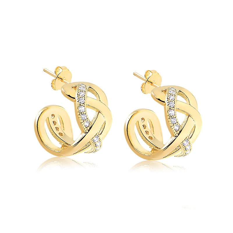 Argolinha com Detalhe Zircônia Folheado a Ouro 18K