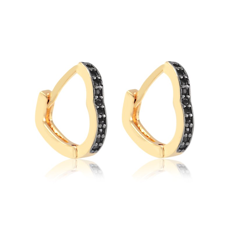 Kit de Brincos Argolas Coração Folheado a Ouro 18K