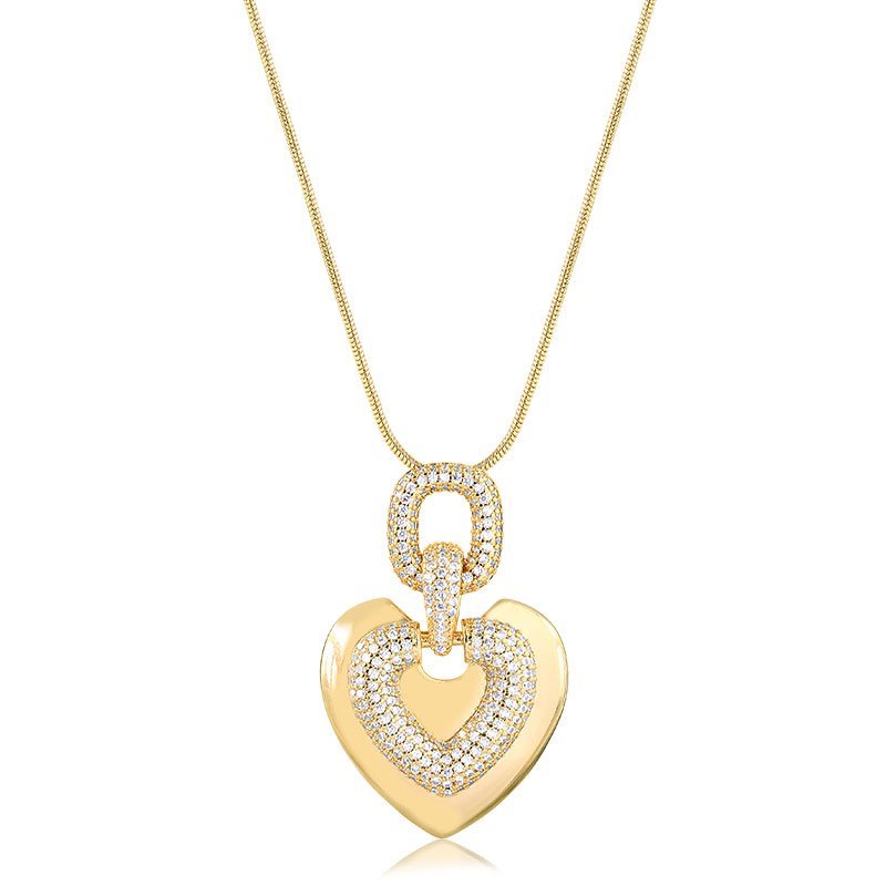 Colar Audra de Zircônia Coração banhado a Ouro 18K