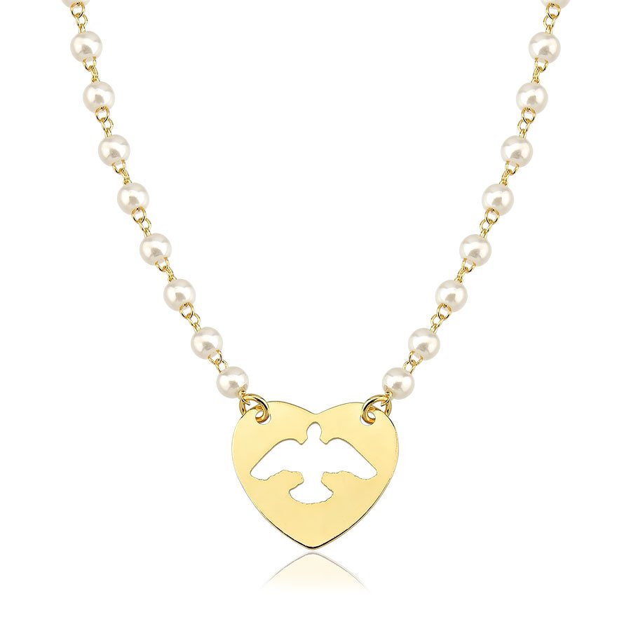 Gargantilha Delicada com Pérolas Folheada a Ouro18K