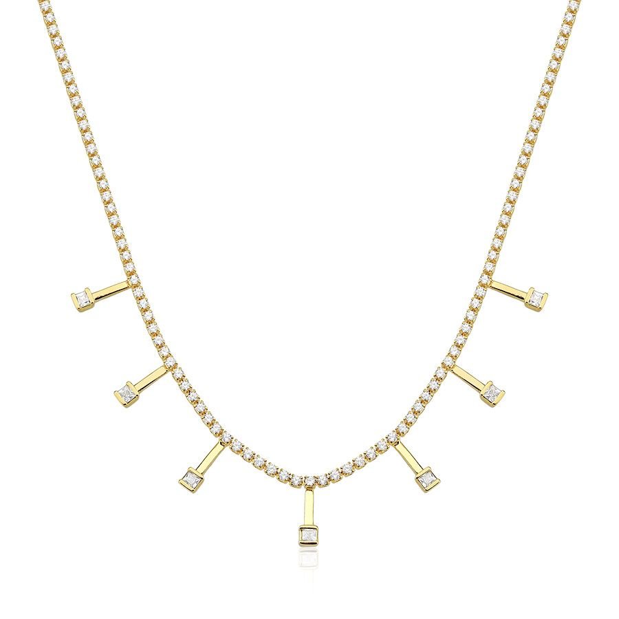 Gargantilha riviera banhada ouro18k