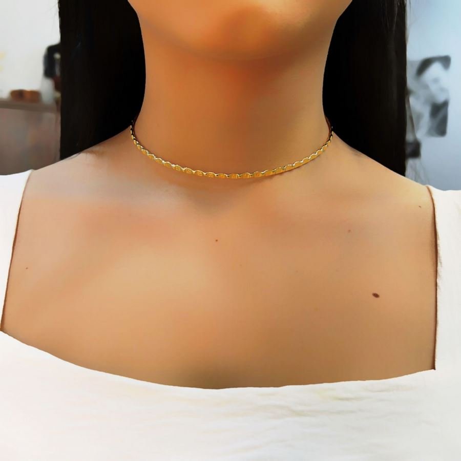 Colar aro banhado ouro18k