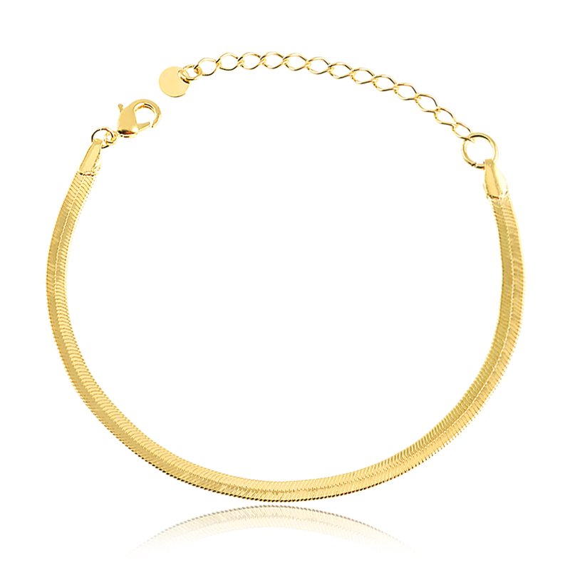 Pulseira Corrente Fita Folheada a Ouro 18K
