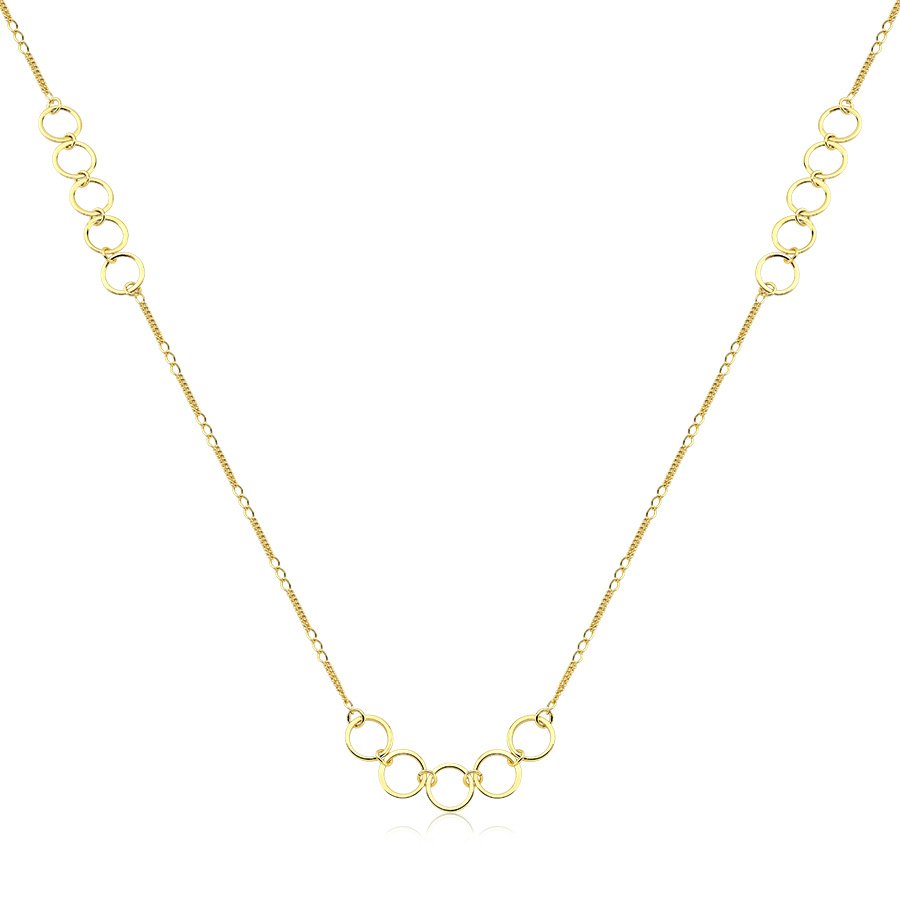 Gargantilha com elos lisos banhado ouro18k