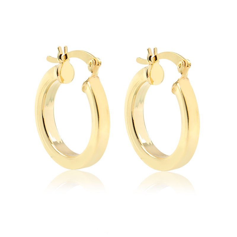 Brinco de Argola Click Folheado a Ouro 18K