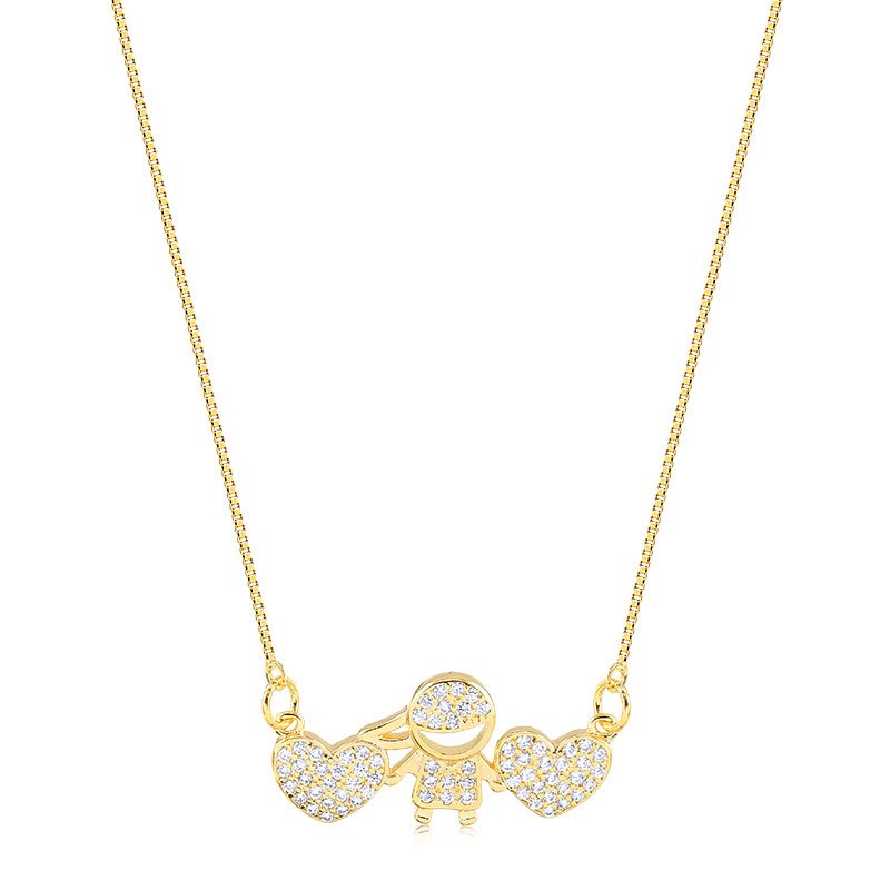 Gargantilha Cravejada Filho banhada a Ouro 18K