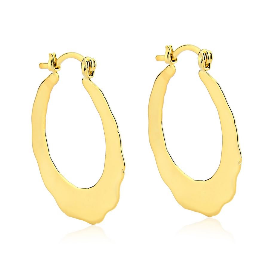 Brinco de argola lisa banhado ouro18k
