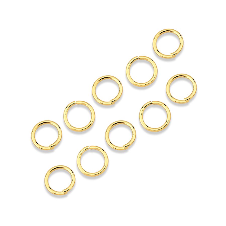 Argolinhas de montagem 6mm banhada ouro18k - 12 unidades